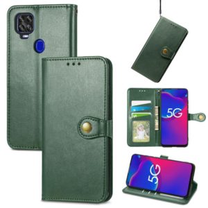 For ZTE Axon 11 SE 5G Solid Color Leather Buckle Phone Case with Lanyard & Photo Frame & Card Slot & Wallet & Stand Function(Green) (OEM)