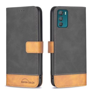 For Motorola Moto G42 4G BF11 Color Matching Skin Feel Leather Phone Case(Black) (OEM)