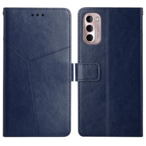 For Motorola Moto G Stylus 4G 2022 Y Stitching Horizontal Flip Leather Phone Case(Blue) (OEM)