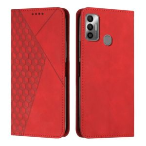 For Tecno Spark 7 Diamond Splicing Skin Feel Magnetic Leather Phone Case(Red) (OEM)