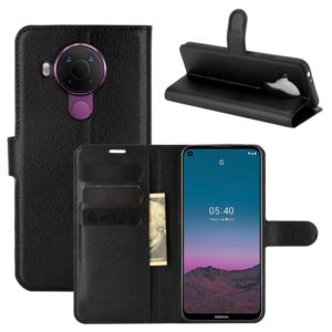 For Nokia 5.4 Litchi Texture Horizontal Flip Protective Case with Holder & Card Slots & Wallet(Black) (OEM)