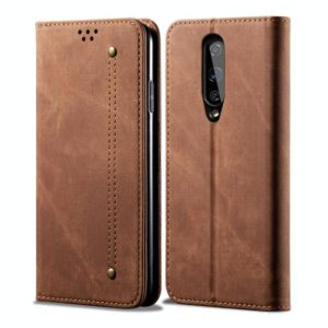 For OnePlus 8 Denim Texture Casual Style Horizontal Flip Leather Case with Holder & Card Slots & Wallet(Brown) (OEM)