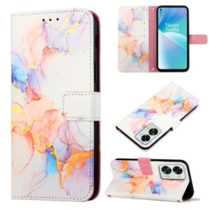For OnePlus Nord 2T 5G Marble Pattern Flip Leather Phone Case(Galaxy Marble White LS004) (OEM)