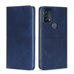 For TCL 20B/6159K Cow Texture Magnetic Horizontal Flip Leather Phone Case(Blue) (OEM)