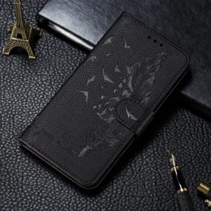 For Xiaomi Mi 11 Ultra Litchi Texture Feather Embossing Pattern Horizontal Flip Leather Case with Holder & Card Slots & Wallet & Photo Frame & Lanyard(Black) (OEM)