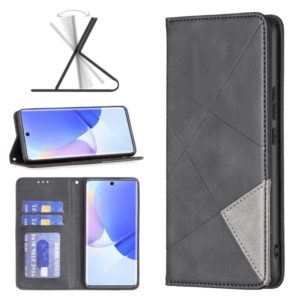 For Honor 50 / Huawei nova 9 Prismatic Invisible Magnetic Leather Phone Case(Black) (OEM)