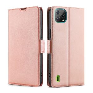 For Blackview A55 Ultra-thin Voltage Side Buckle PU + TPU Leather Phone Case(Rose Gold) (OEM)
