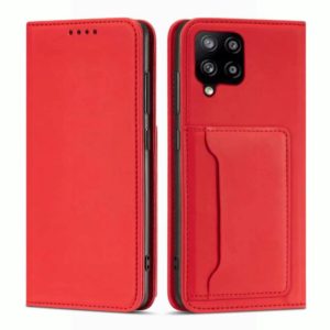 For Samsung Galaxy A42 Strong Magnetism Liquid Feel Horizontal Flip Leather Case with Holder & Card Slots & Wallet(Red) (OEM)
