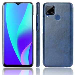 For Oppo Realme C15 Shockproof Litchi Texture PC + PU Case(Blue) (OEM)
