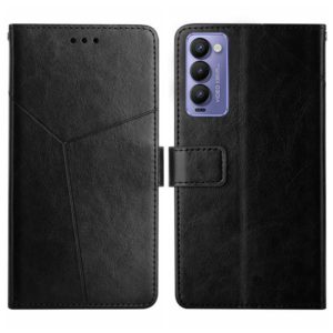 For Tecno Camon 18P HT01 Y-shaped Pattern Flip Leather Phone Case(Black) (OEM)