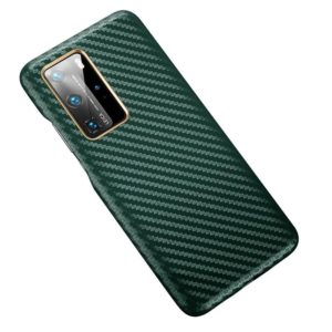 For Huawei P40 Pro Carbon Fiber Leather Texture Kevlar Anti-fall Phone Protective Case(Green) (OEM)