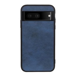 For Google Pixel 7 Accurate Hole Two-color Calf Texture PU Phone Case(Blue) (OEM)