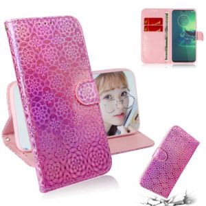 For Motorola Moto G8 Plus Solid Hyun Color Magnetic Attraction Horizontal Flip Leather Case with Lanyard, Support Holder & Card Slot & Wallet(Pink) (OEM)