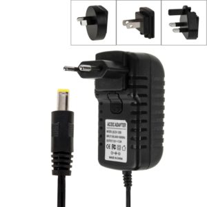 4 in 1 EU Plug + US Plug + UK Plug + AU Plug AC 100-240V to DC 12V 3A Power Adapter, Tips: 5.5 x 2.1mm, Cable Length: about 1.2m(Black) (OEM)