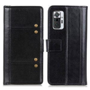 For Xiaomi Redmi Note 10 Pro Peas Crazy Horse Texture Horizontal Flip Leather Case with Holder & Card Slots & Wallet(Black) (OEM)