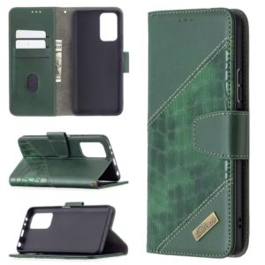 For Xiaomi Redmi Note 10 Pro Matching Color Crocodile Texture Horizontal Flip PU Leather Case with Wallet & Holder & Card Slots(Green) (OEM)