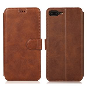 For iPhone 7 Plus / 8 Plus Calf Texture Magnetic Buckle Horizontal Flip Leather Case with Holder & Card Slots & Wallet & Photo Frame(Brown) (OEM)