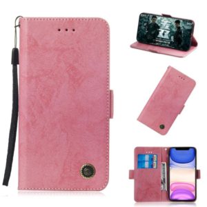 For iPhone 11 Retro Horizontal Flip Leather Case with Card Slot & Holder(Pink) (OEM)