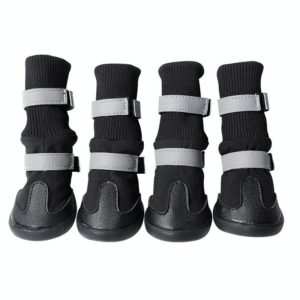 Pet Long-Tube Shoes Medium & Large Dogs Outdoor Wear-Resistant Snow Boots, Size: L(Black) (OEM)