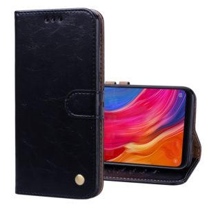 Business Style Oil Wax Texture Horizontal Flip Leather Case for Xiaomi Mi 8, with Holder & Card Slots & Wallet (Black) (OEM)