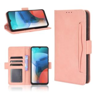 For Motorola Moto E7 Skin Feel Calf Pattern Horizontal Flip Leather Case with Holder & Card Slots & Photo Frame(Pink) (OEM)