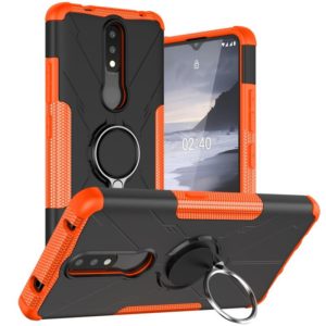 For Nokia 2.4 Machine Armor Bear Shockproof PC + TPU Protective Case with Ring Holder(Orange) (OEM)
