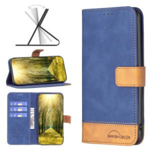 For Motorola Moto G31 / G41 BF11 Color Matching Skin Feel Leather Phone Case(Blue) (OEM)