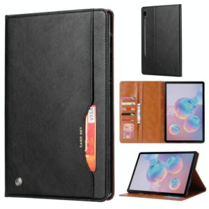 For Samsung Galaxy Tab S7 Plus / T970 / T975 / T976 Knead Skin Texture Horizontal Flip Leather Case with Photo Frame & Holder & Card Slots & Wallet(Black) (OEM)