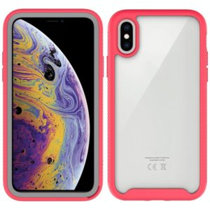 For iPhone X Starry Sky Solid Color Series Shockproof PC + TPU Protective Case(Red) (OEM)