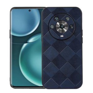 For Honor Magic4 Weave Plaid PU Phone Case(Blue) (OEM)