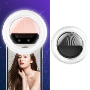 RK34 Rechargeable Beauty Selfie Light Selfie Clip Flash Fill Light (Black) (OEM)