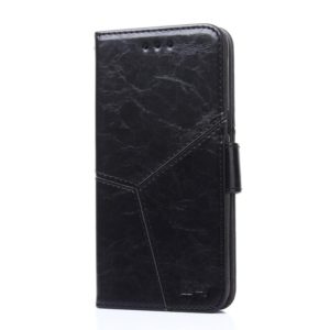 For Motorola Moto G9 (India) / G9 Play Geometric Stitching Horizontal Flip TPU + PU Leather Case with Holder & Card Slots & Wallet(Black) (OEM)