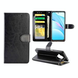 For Xiaomi Mi 10T Lite Crazy Horse Texture Leather Horizontal Flip Protective Case with Holder & Card Slots & Wallet & Photo Frame(Black) (OEM)