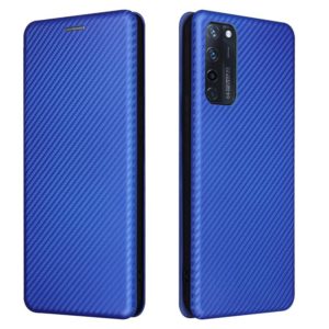 For ZTE Axon 20 5G / 4G Carbon Fiber Texture Horizontal Flip TPU + PC + PU Leather Case with Card Slot(Blue) (OEM)