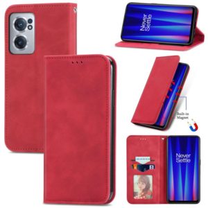 For OnePlus Nord CE 2 5G Retro Skin Feel Magnetic Leather Phone Case(Red) (OEM)