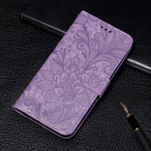 For Xiaomi Mi 11 Lace Flower Embossing Pattern Horizontal Flip Leather Case with Holder & Card Slots & Wallet & Photo Frame(Purple) (OEM)