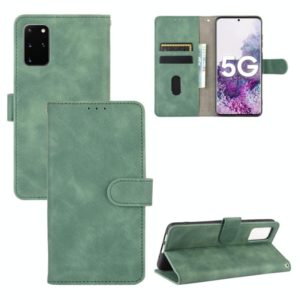 For Samsung Galaxy S20 Plus Solid Color Skin Feel Magnetic Buckle Horizontal Flip Calf Texture PU Leather Case with Holder & Card Slots & Wallet(Green) (OEM)