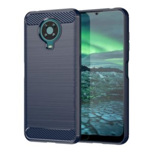 For Nokia 6.3 / 6.4 Brushed Texture Carbon Fiber TPU Phone Case(Blue) (OEM)