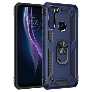 For Motorola Moto One Fusion Shockproof TPU + PC Protective Case with 360 Degree Rotating Holder(Blue) (OEM)