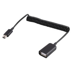 Mini 5 Pin Male to USB Female Laptop Spring Charging Cable (OEM)