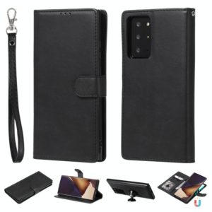 For Samsung Galaxy Note 20 2 in 1 Solid Color Detachable PU Leather Case with Card Slots & Magnetic Holder & Photo Frame & Wallet & Strap(Black) (OEM)