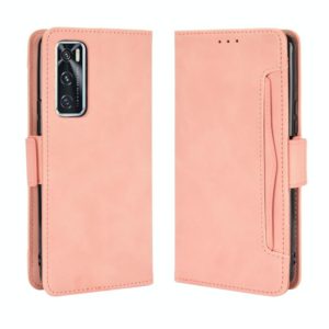 For vivo V20 SE/Y70 2020 Wallet Style Skin Feel Calf Pattern Leather Case ，with Separate Card Slot(Pink) (OEM)