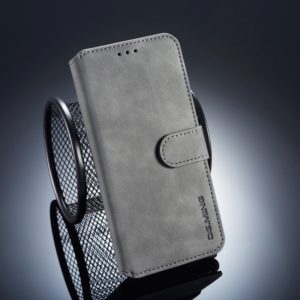 DG.MING Retro Oil Side Horizontal Flip Case for Huawei P20, with Holder & Card Slots & Wallet (Grey) (DG.MING) (OEM)