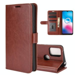 For Alcatel 3X 2020 R64 Texture Single Horizontal Flip Protective Case with Holder & Card Slots & Wallet& Photo Frame(Brown) (OEM)
