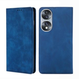 For Honor 70 Skin Feel Magnetic Horizontal Flip Leather Phone Case(Blue) (OEM)