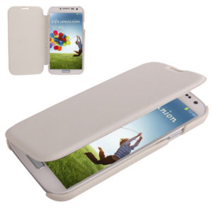 Cross Texture Leather + Plastic Cover Protective Case for Galaxy S IV / i9500(White) (OEM)