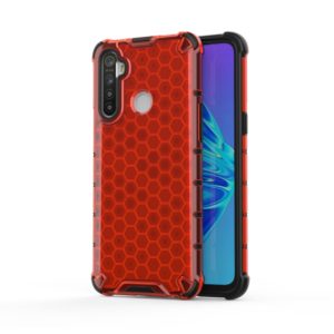 For OPPO Realme 5i Shockproof Honeycomb PC + TPU Case(Red) (OEM)