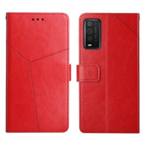 For TCL 205 Y Stitching Horizontal Flip Leather Phone Case(Red) (OEM)