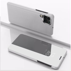 For Huawei P40 Lite/Nova 7i Plated Mirror Horizontal Flip Leather Case with Holder(Silver) (OEM)