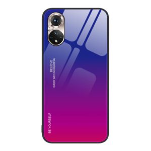 For Honor 50 Gradient Color Glass Phone Case(Purple Red) (OEM)